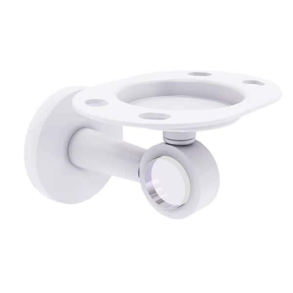 Allied Brass Clearview Collection Wall Mounted Tumbler Holder/Toothbrush Holder in Matte White