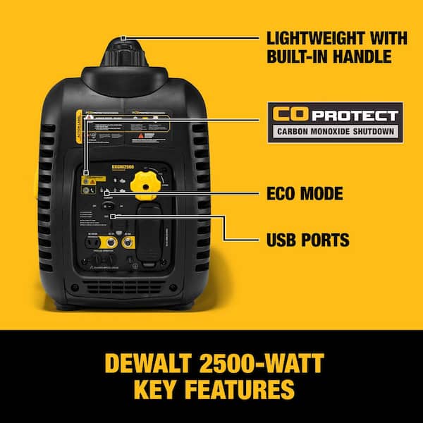 DEWALT 2500 / 2200-Watt Gas Powered Inverter Generator with CO