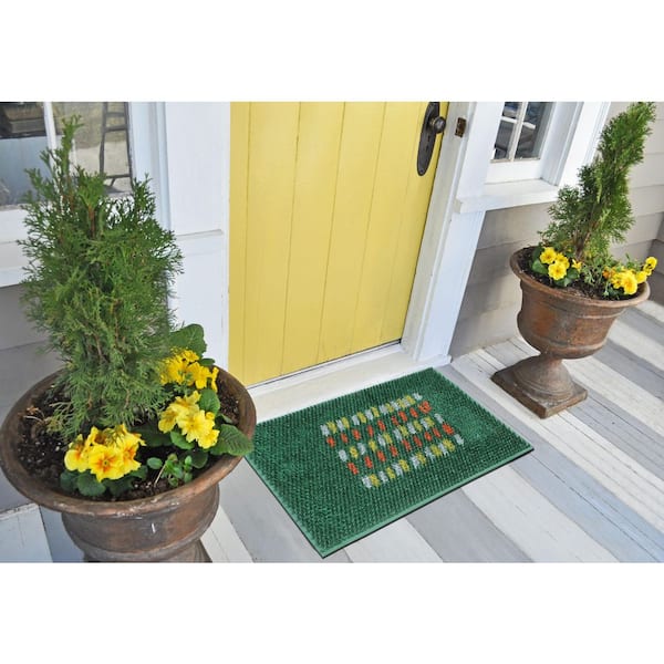 Front Door Mat Green Plant Indoor Mat Outdoor Doormat, Durable