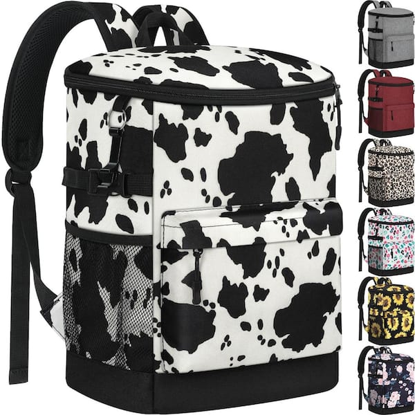 40 Cans Cooler Backpack Leakproof Insulated Soft Ice Chest Bag Cow Print 1-Piece