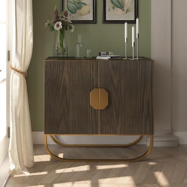 Clihome Brown MDF 31.5 in. W Accent Cabinet&Sideboards with 2 Doors