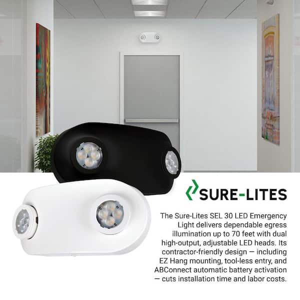 Sure-Lites SEL White Integrated LED Plastic Emergency Light LFP