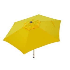 8.5 ft. Aluminum Manual Push-Up Tilt Patio Umbrella in Yellow Polyester