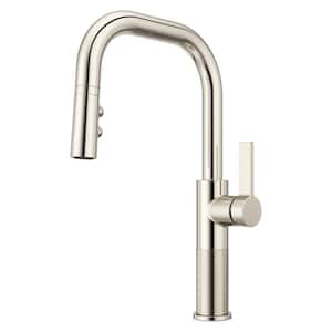 Montay Single-Handle Pull Down Sprayer Kitchen Faucet in Polished Nickel