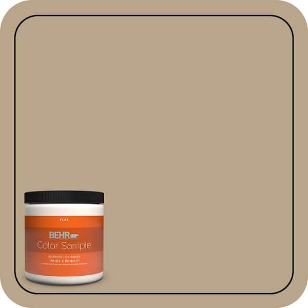 BEHR PREMIUM PLUS 8 oz. #710D-4 Harvest Brown Flat Interior/Exterior Paint & Primer Color Sample