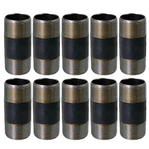 Black Steel Pipe, 1-1/2 in. x 5 in. Nipple Fitting (10-Pack)