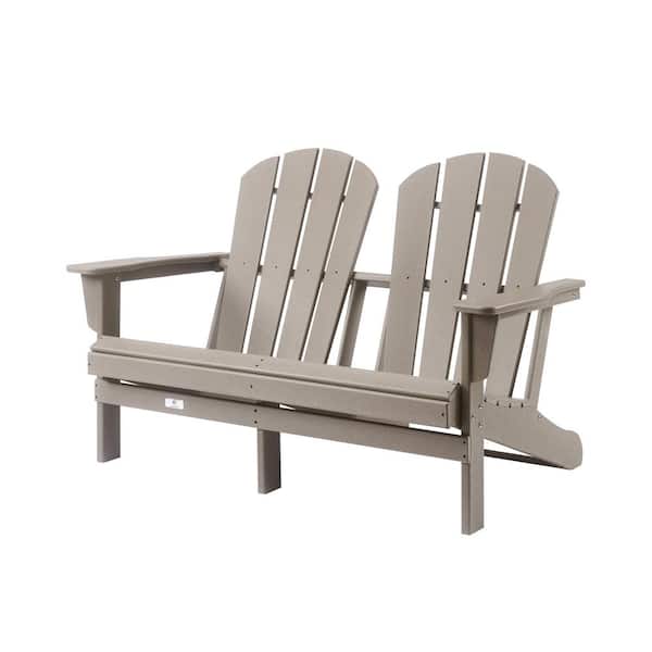 Unbranded Classic Brown Plastic Outdoor Patio 2 Seats Adirondack Chair