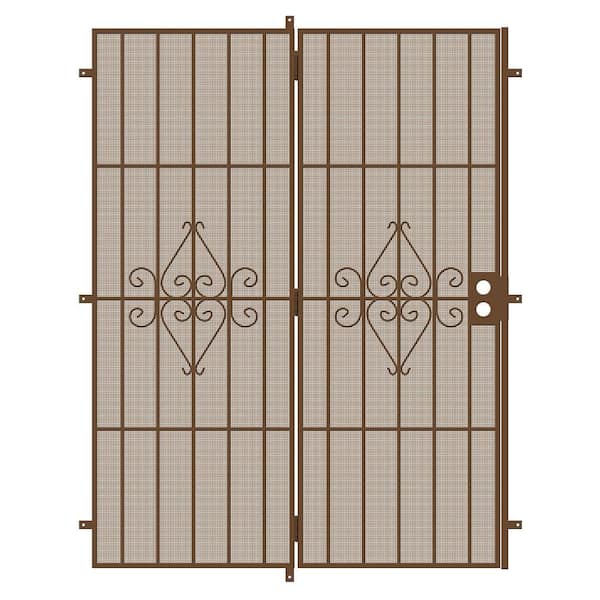 Unique Home Designs 60 in. x 80 in. Su Casa Copper Projection Mount Outswing Steel Patio Security Door with Expanded Metal Screen