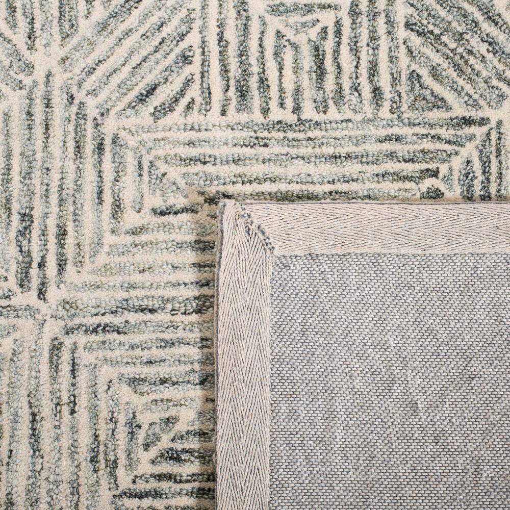 Lush Abstract Light Green Hand-Tufted Wool Area Rug 4' x 6'