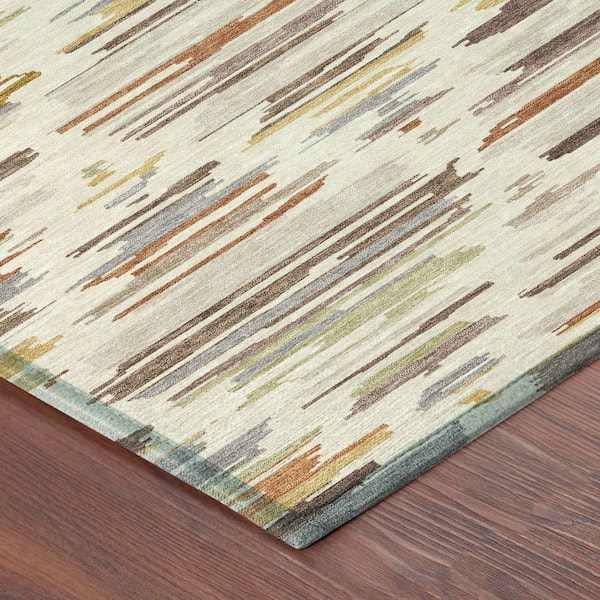 Chantille Machine Washable Indoor/Outdoor Abstract ACN2502 Ivory 2 ft. x 7 ft. Runner Rug