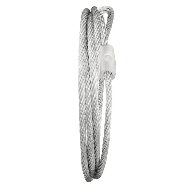 Everbilt 3/16 in. x 6 ft. Galvanized Steel Security Cable Wire Rope 803182  - The Home Depot