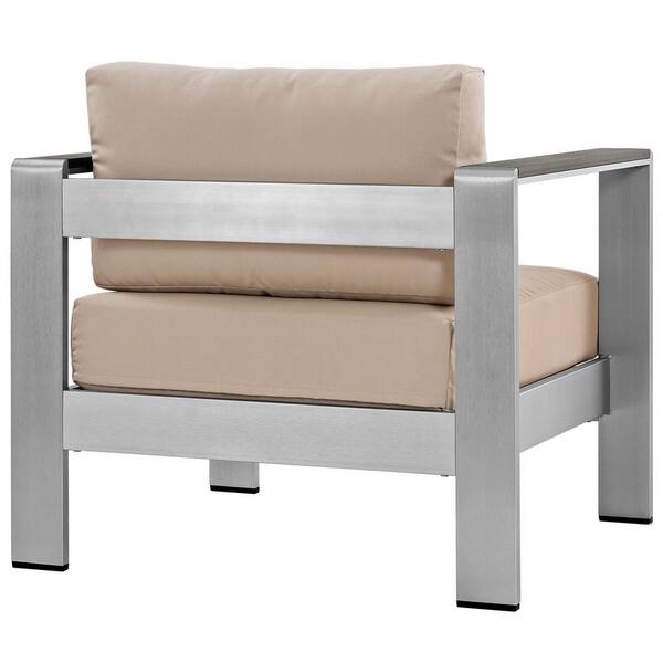 modway shore outdoor patio aluminum armchair