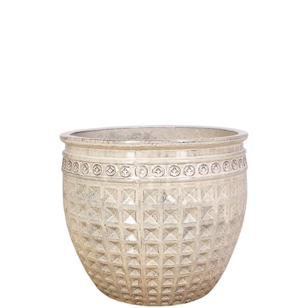 Unbranded 9 in. Ceramic Kairos Coin-Beige White