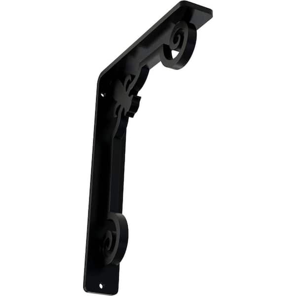 Ekena Millwork 1-1/2 in. x 8 in. x 5-1/2 in. Wrought Iron Single Center Brace Fleur-De-Lis Bracket