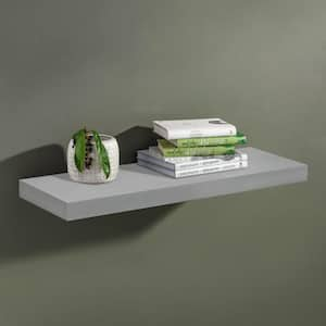 BIG BOY 45.3 in. x 9.8 in. x 2 in. Silver MDF Floating Decorative Wall Shelf with Brackets