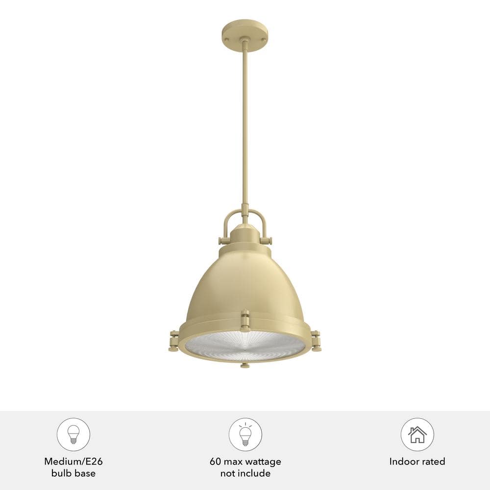 Bridgemoor Modern Brass 2-Light Industrial Pendant with Clear Glass