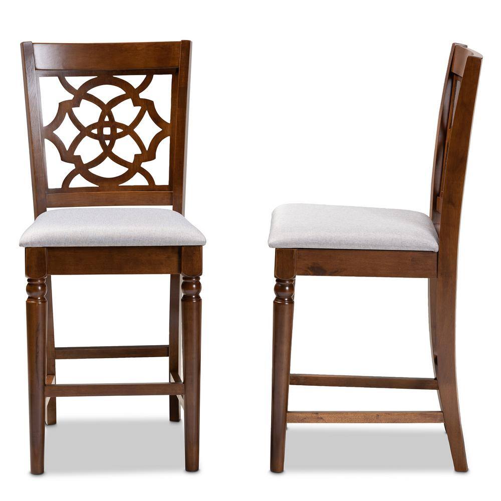 Oscar Walnut Brown Cane-Back Counter Height Pub Chair Set