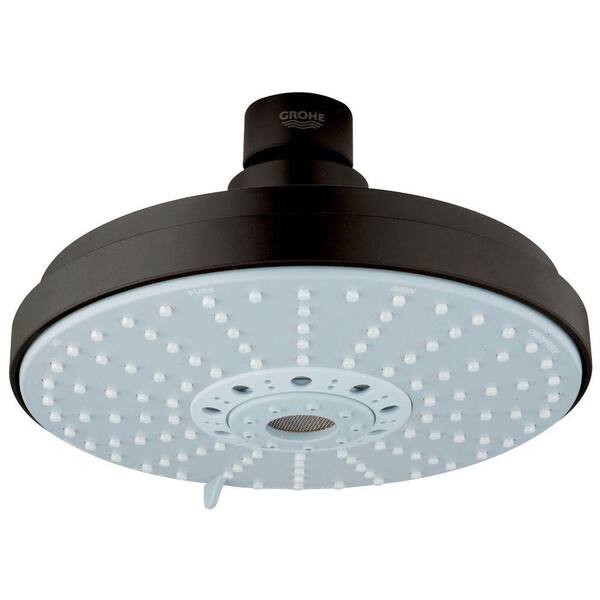 GROHE 4-Spray 6.3 in. Single Ceiling Mount Fixed Rain Shower Head in Oil Rubbed Bronze