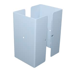 3.5 in. x 3.5 in. x 1/2 ft. Powder Coated White - Galvanized Steel Pro Series Mailbox and Fence Post Guard