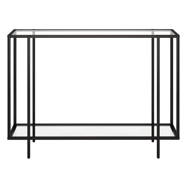 Meyer&Cross Vireo 42 in. Blackened Bronze Rectangle Console Table with Glass Shelf