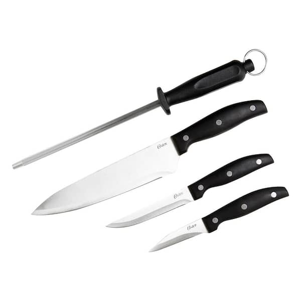 Kitchen Knife Set, Caliamary 8-Piece Sharp Chef Knife Set with Brushed  Handle, Vintage Knife Set with Sharpener and Stainless Steel Rotary Knife