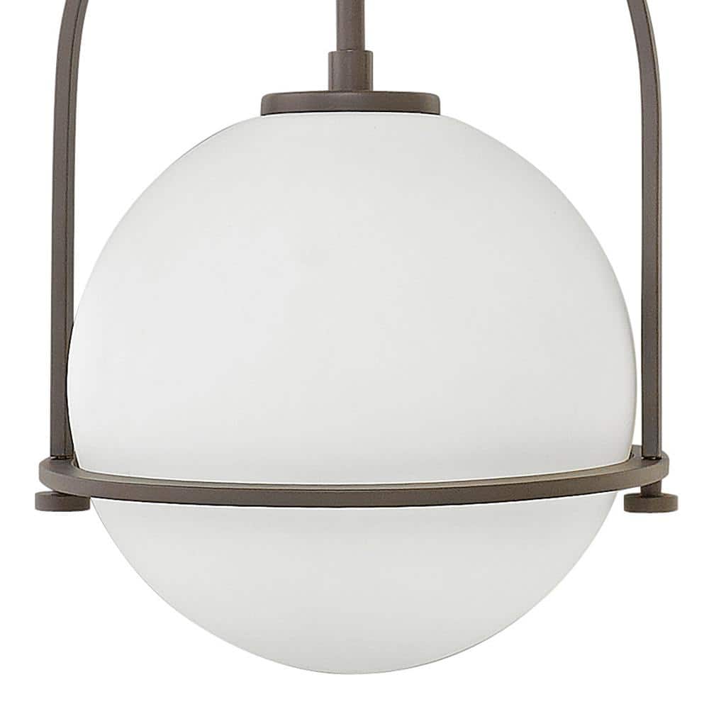 Somerset 10" Etched Opal Globe Pendant in Buckeye Bronze