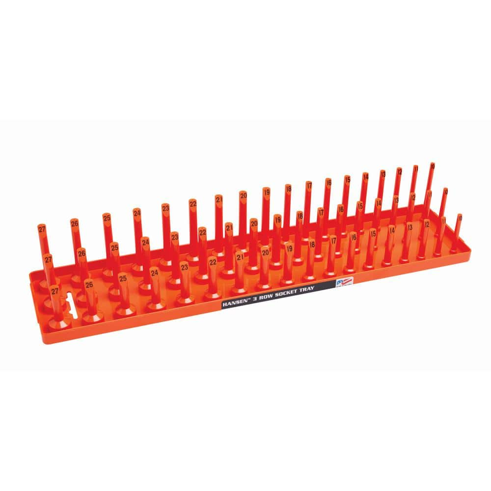 Hansen 1/2 in. Drive Metric Socket Holder in Orange 12063 - The Home Depot