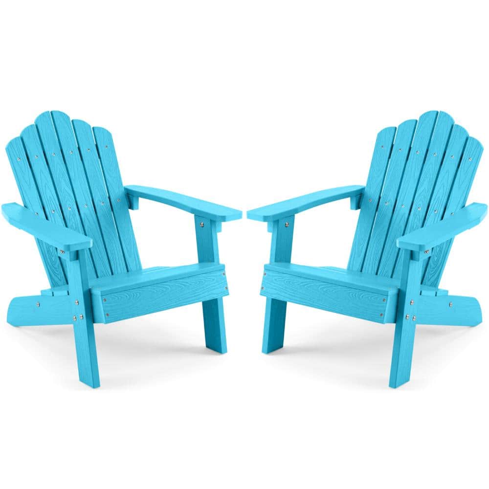 Set of 2 HIPS Kids Adirondack Chairs with Tilted High Backrest and 165 lb. Capacity, Turquoise price history on PriceWatchPro