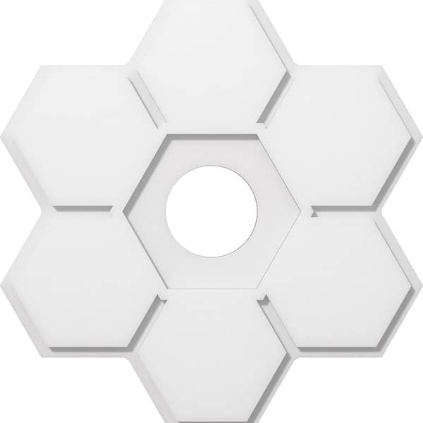 Ekena Millwork 1 in. P X 8-1/4 in. C X 24 in. OD X 5 in. ID Daisy Architectural Grade PVC Contemporary Ceiling Medallion