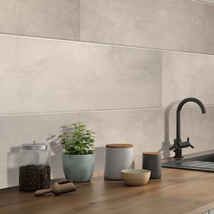 Saga 11.4 in. x 39.3 in. White Ceramic Matte Floor and Wall Tile (12.45 sq. ft./case) 4-Pack