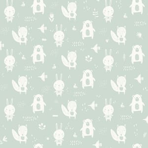Green Bitsy Woodland Matte Paper Non-Pasted Wallpaper Roll