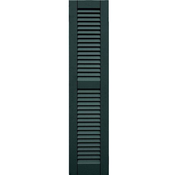 Winworks Wood Composite 12 in. x 53 in. Louvered Shutters Pair #638 Evergreen