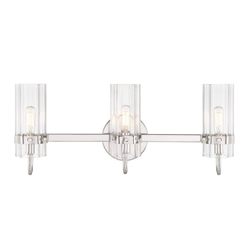Eurofase Brook 31 in. 4Light Polished Nickel Vanity Light with Clear Glass Shade 45464027