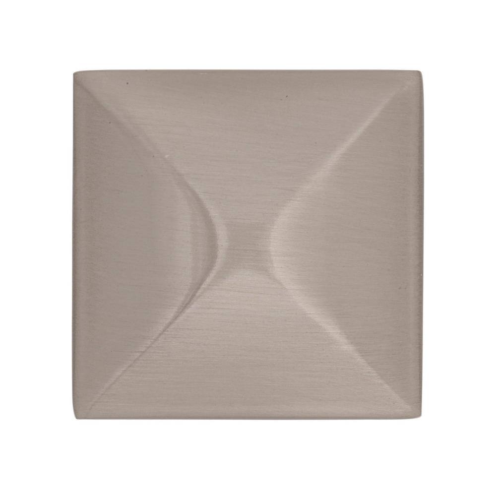 Satin Nickel Square Modern Cabinet Knob with Mounting Hardware