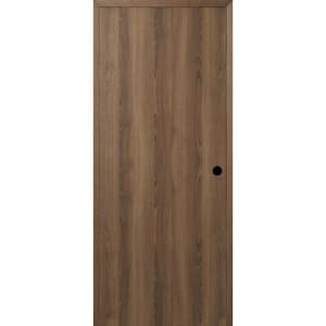 Optima DIY-Friendly 32 in. x 80 in. Left-Hand Solid Composite Core Pecan Nutwood Single Prehung Interior Door