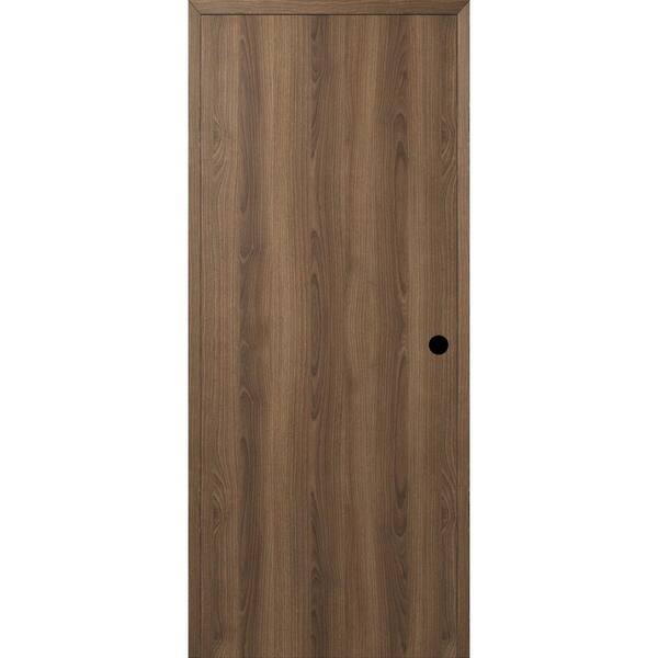Belldinni Optima DIY-Friendly 18 in. x 96 in. Left-Hand Solid Composite Core Pecan Nutwood Single Prehung Interior Door