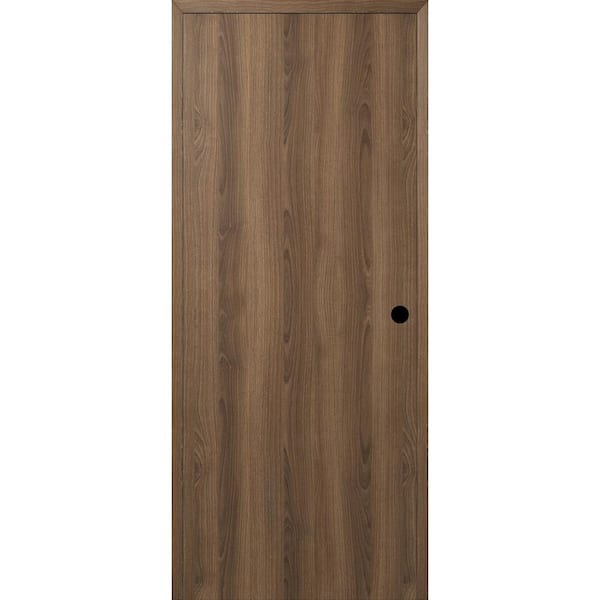 Belldinni Optima DIY-Friendly 24 in. x 96 in. Left-Hand Solid Composite Core Pecan Nutwood Single Prehung Interior Door