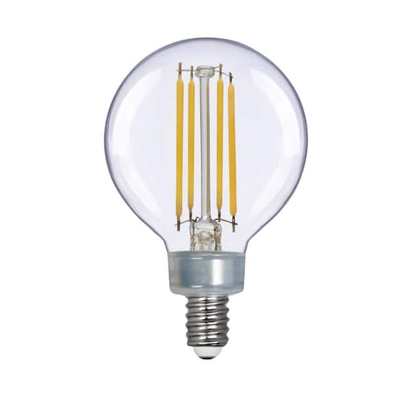 EcoSmart 40-Watt Equivalent G16.5 Dimmable ENERGY STAR CEC Filament LED Light Bulb Daylight (3-Pack)