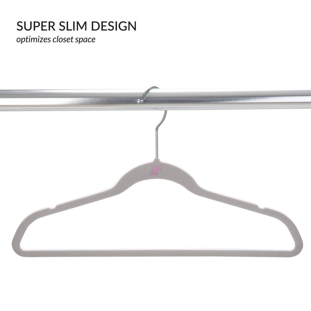 White Velvet Non-Slip Kids Hangers, Set of 25