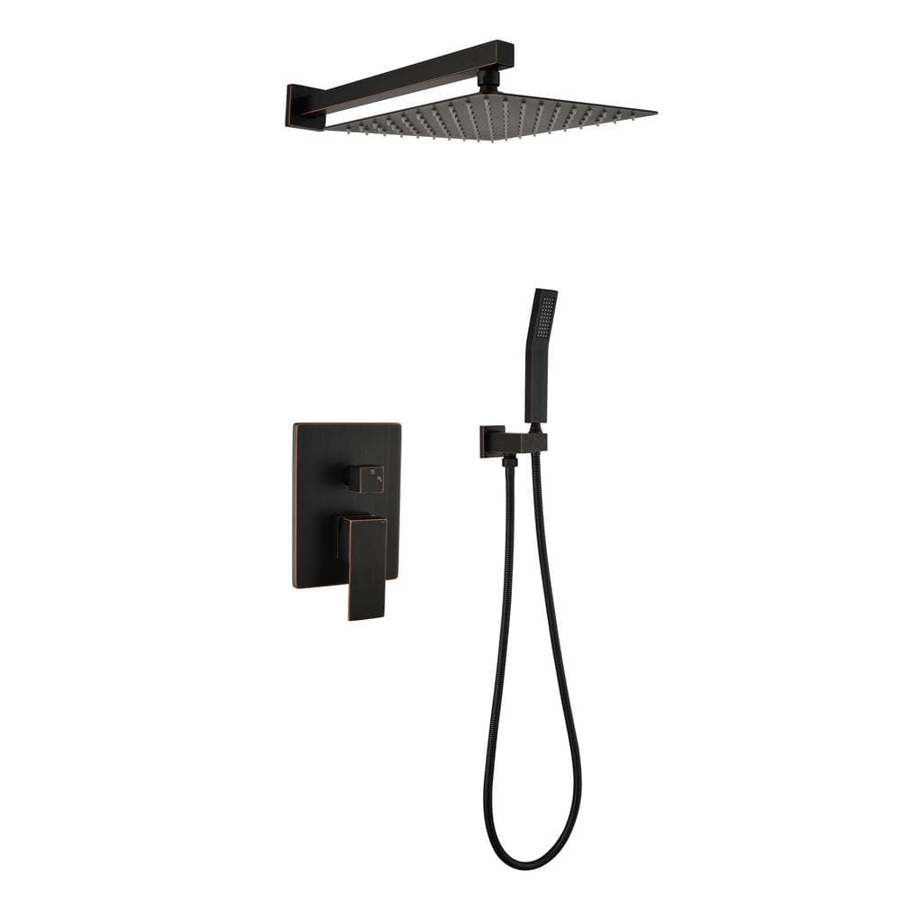 2-Spray Patterns Dual Shower Head 10 in. Wall Mounting Fixed and Handheld Shower Head 2.5 GPM in Oil Rubbed Bronze price history on PriceWatchPro