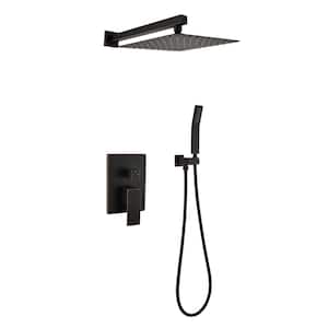 2-Spray Patterns Dual Shower Head 10 in. Wall Mounting Fixed and Handheld Shower Head 2.5 GPM in Oil Rubbed Bronze