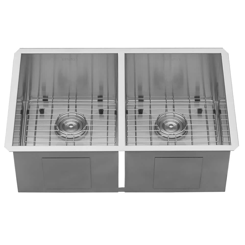 Ruvati 30-Inch Stainless Steel Double Bowl Undermount Kitchen Sink
