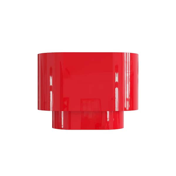 Livex Lighting Springview 11 in. 1-Light Shiny Red ADA Wall Sconce with Steel Shade