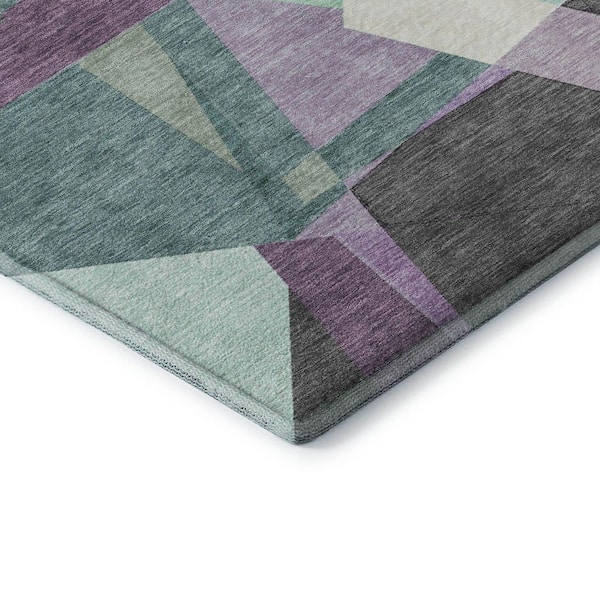 Mayfield Premium Machine Washable Abstract AMF1609 Purple 10 ft. x 14 ft. Area Rug