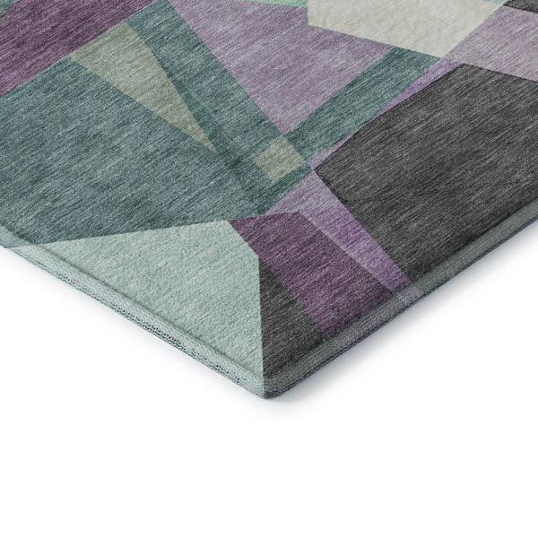 Mayfield Premium Machine Washable Abstract AMF1609 Purple 2 ft. 3 in. x 7 ft. 6 in. Runner Rug