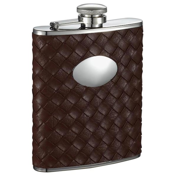 Visol James Brown Weave Pattern Liquor Flask