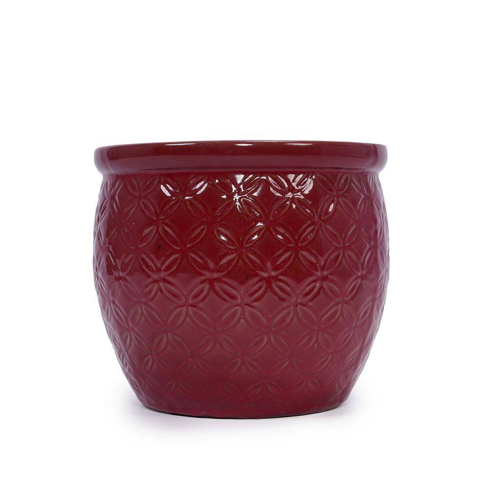 3-Pieces Bean Paste Red Ceramic Flowerpot, Modern Planter for Patio, Garden or Windowsills price history on PriceWatchPro