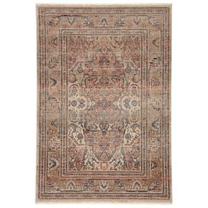 Ginia Blush/Beige 5 ft. x 7 ft. 6 in. Medallion Area Rug