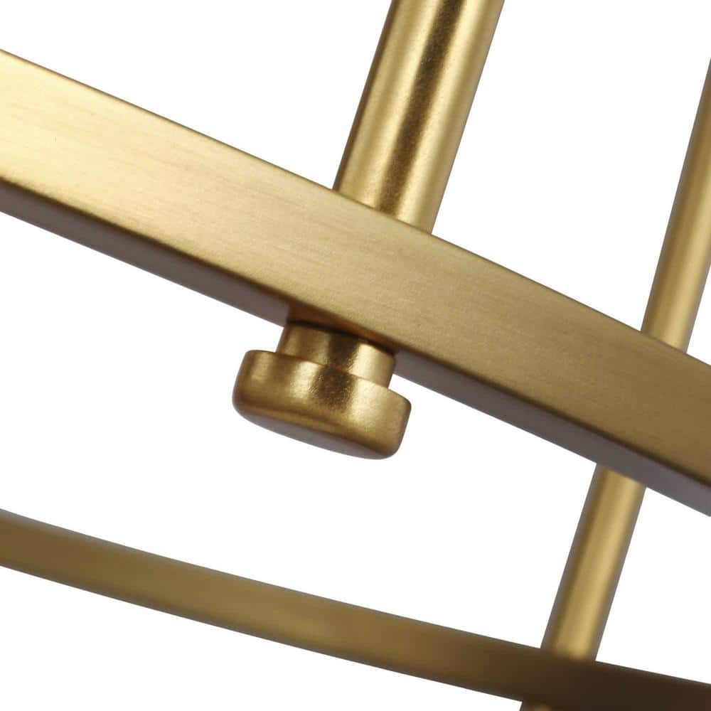 Satin Brass Four-Light Drum Foyer Chandelier