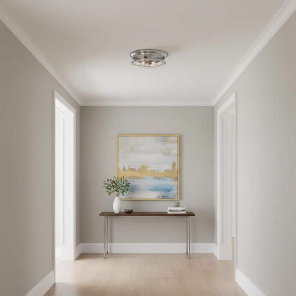 Hadley 12 in. 2-Light Chrome with Clear Glass Flush Mount price history on PriceWatchPro
